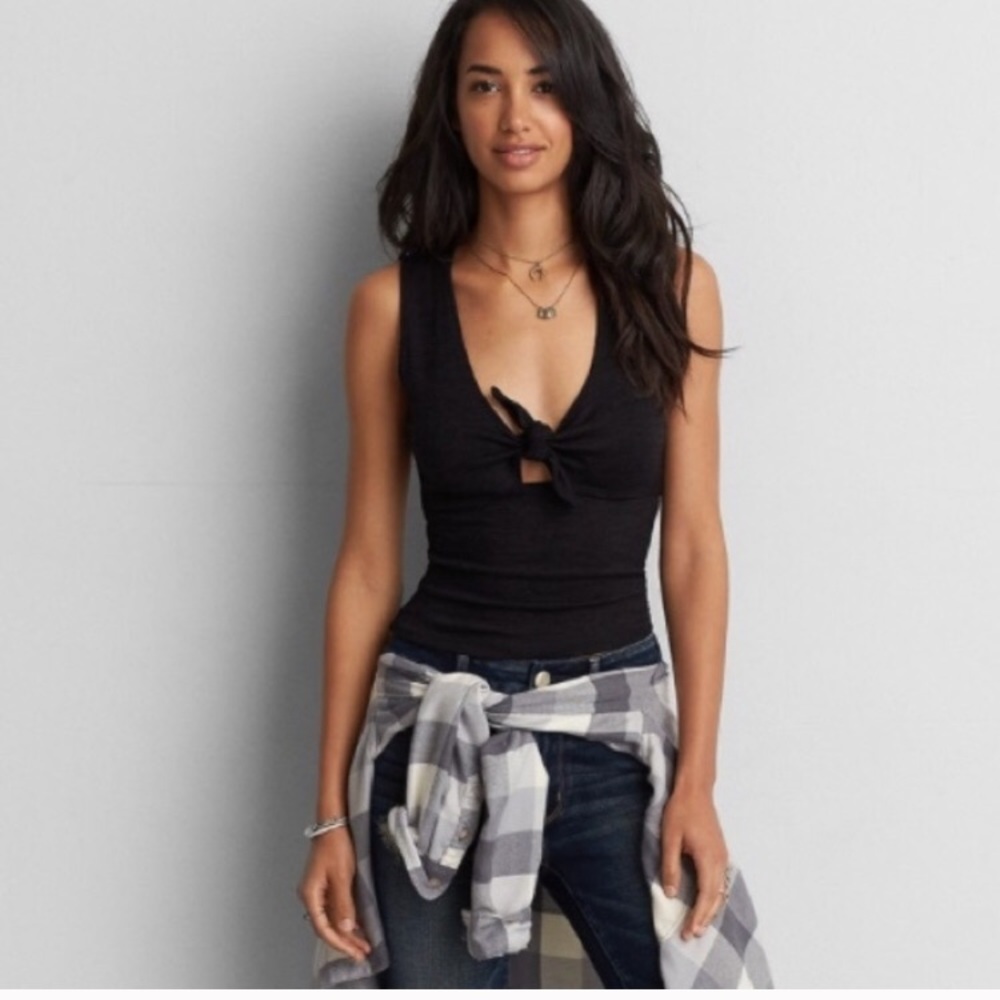 American Eagle Tie Front Tank Top